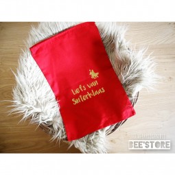 Rode geschenkzak "Naam + Liefs van Sinterklaas"